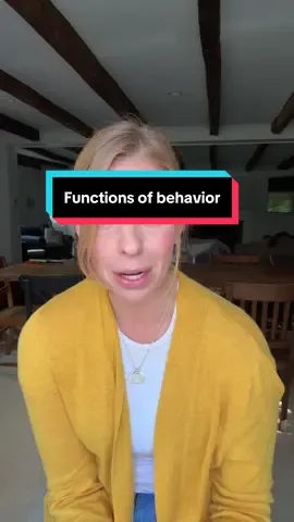 In behavior analysis there are 4 functions of behavior, attention, escape, access and automatic. Here is a quick breakdown of each one! Remember, one behavior never equals one function, it depends on the context under which the behavior is occurring! Data is our best friend in determining this. #parentingtips #behaviorchange #parent  #parenting         