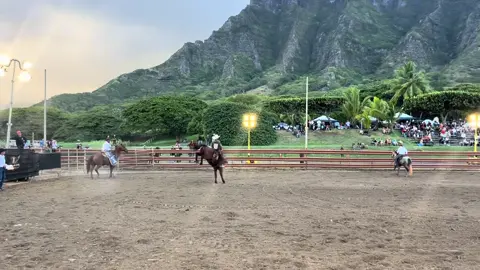 Whatever excitement you have on deck for the weekend, it's probably not going to be as cool as McKennon Wimberly's ranch bronc ride in Hawaii.  🎼 Aloha-ha — aloha-hey!  #Hawaii #ranchbronc #horse #surfing #aloha @wranglerwestern @Hooey LLC @resistol1927  