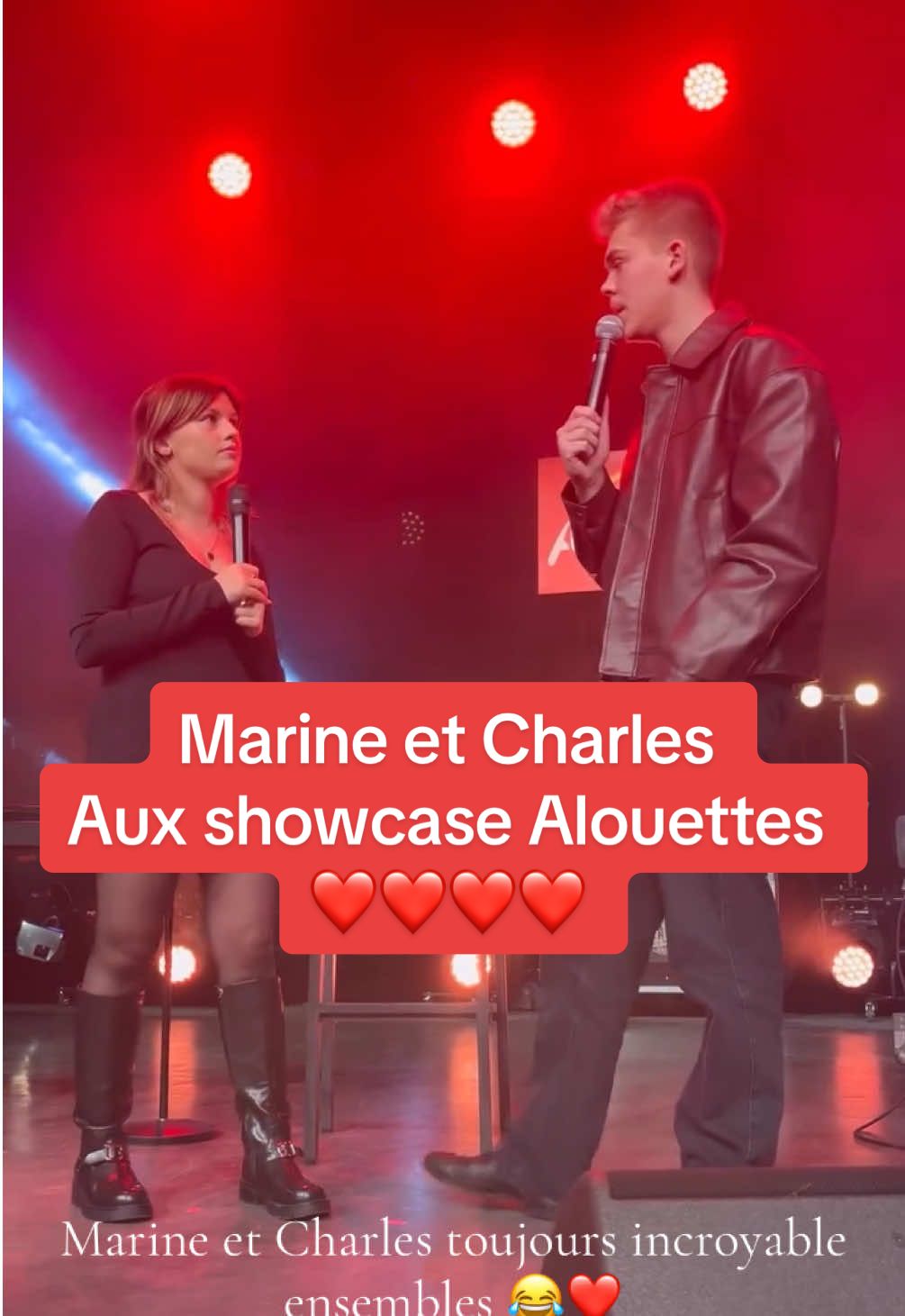 Le duo de choc Marine et Charles ensemble aux showcase alouette ❤️ je les adores 😂 (🎥 anaiiisr62) #marinedmusique #showcase #alouette #charlesdore #radio 