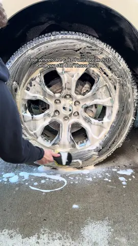 This stuff literally melts all of the dirt and grime off of your wheels.  #carcare #cartok 