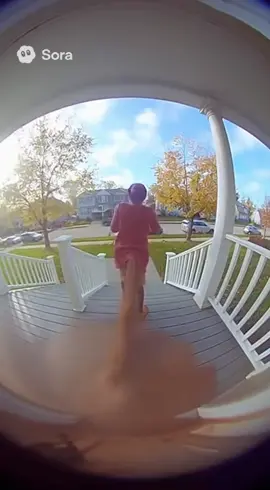 Doorbell cam captures this old lady with diarrhea blasting off into the sky. Gotta love Sora, these ai videos go crazy #sora #diarrhea #doorbell #doorbellcamera 
