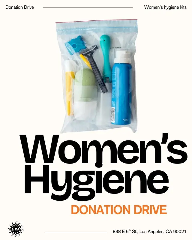 DWAC is collecting donations for women's hygiene kits. You can make a difference in the lives of women living in Skid Row by donating items essential to their well being.  Drop off donations at LACAN: 838 E 6th St., Los Angeles, CA 90021 Share this post to spread the word and help this work go further! #lacan #dwac #womensupportingwomen #skidrow #womenofskidrow 