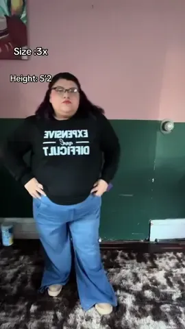 “Trying the viral Halara wide-leg jeans 👖 I’m 5’2 wearing 3X — super soft waistband but way too long! Petite size needed 😅 @Halara_official  #halara  #halarajeans #widelegjeans #halarajeanschallenge