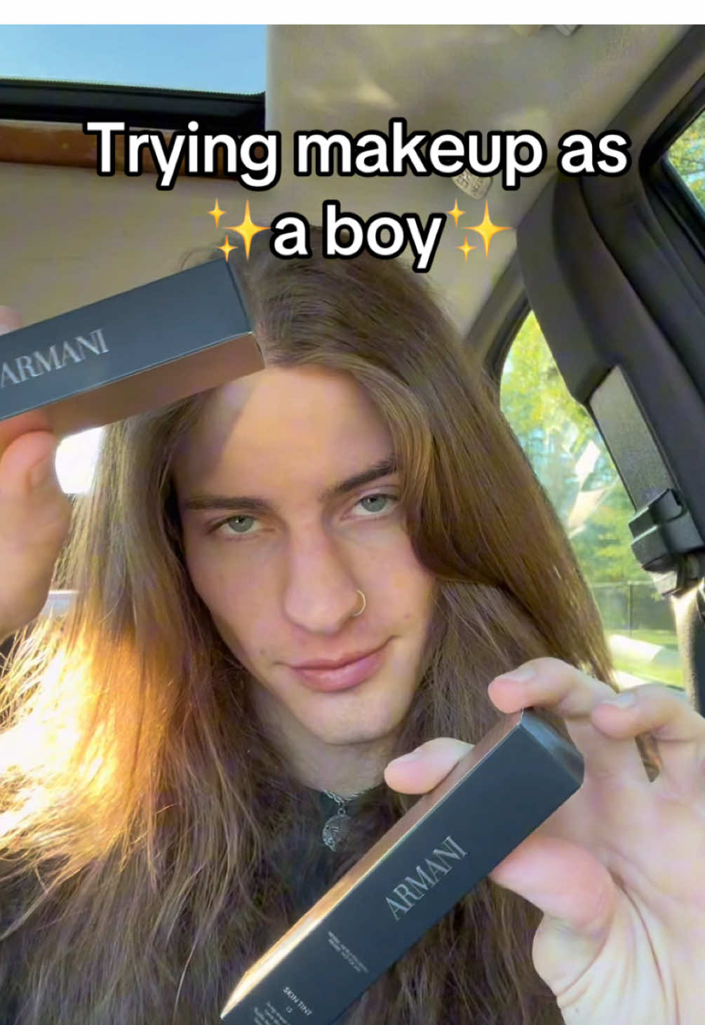 Thank you @Armani beauty  Ur da best<3 #fyp #makeupformen #makeup #lightswitch #relatable #model #loml #armani #armanibeautypartner #armanibeauty #longhair 