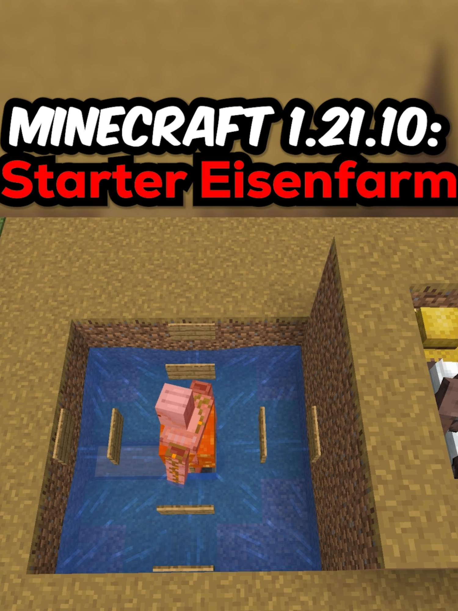 ⚙️ PERFEKTE STARTER EISENFARM IN MINECRAFT BAUEN (TUTORIAL) #minecraft #minecrafttutorial #fyp