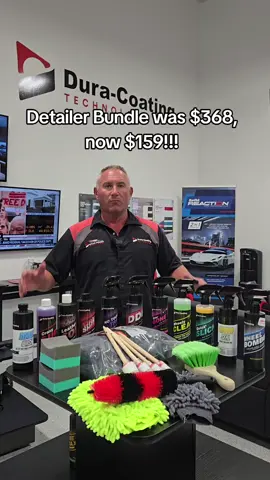 The Detailers Bundle may be our craziest bundle yet!!! Get it while it lasts!!! JUST $159 when you use the code 159 at checkout!!! Use the code      159      at checkout to get the deal!!! 16oz Bottles of: Wheel Bomber RTU Bug, wheel, and tire cleaner Hydro Seal RTU speed wax and sealant Quick Slick spray sealant Wheel Clean RTU Odor Gone RTU all surface interior cleaner DDE - Doors, dash, engine bay, wheel wells, frame quick shine detailer No touch engine bay cleaner concentrate Traditional Tire dressing Leather Soft interior conditioner and cleaner Crazy Suds ph neutral wash soap Hydro Wash protection wax and wash in 1 step! Wooly Wheel Brush Short Fender Brush Green wash mitt for your painted surfaces  Grey wash mitt for wheels Set of 5 detail brushes 1200 GSM super drying towel!!! 2 tire dressing applicators #car #cars #truck #trucks #suv #detailer #detailers #detailing ##detailingcars #detailersunite #bmw #Mercedes #Honda #bmw 