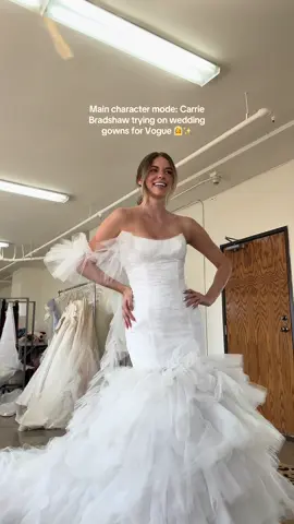 this dress is SO Carrie Bradshaw coded #carriebradshaw #vogue #bridalgown 