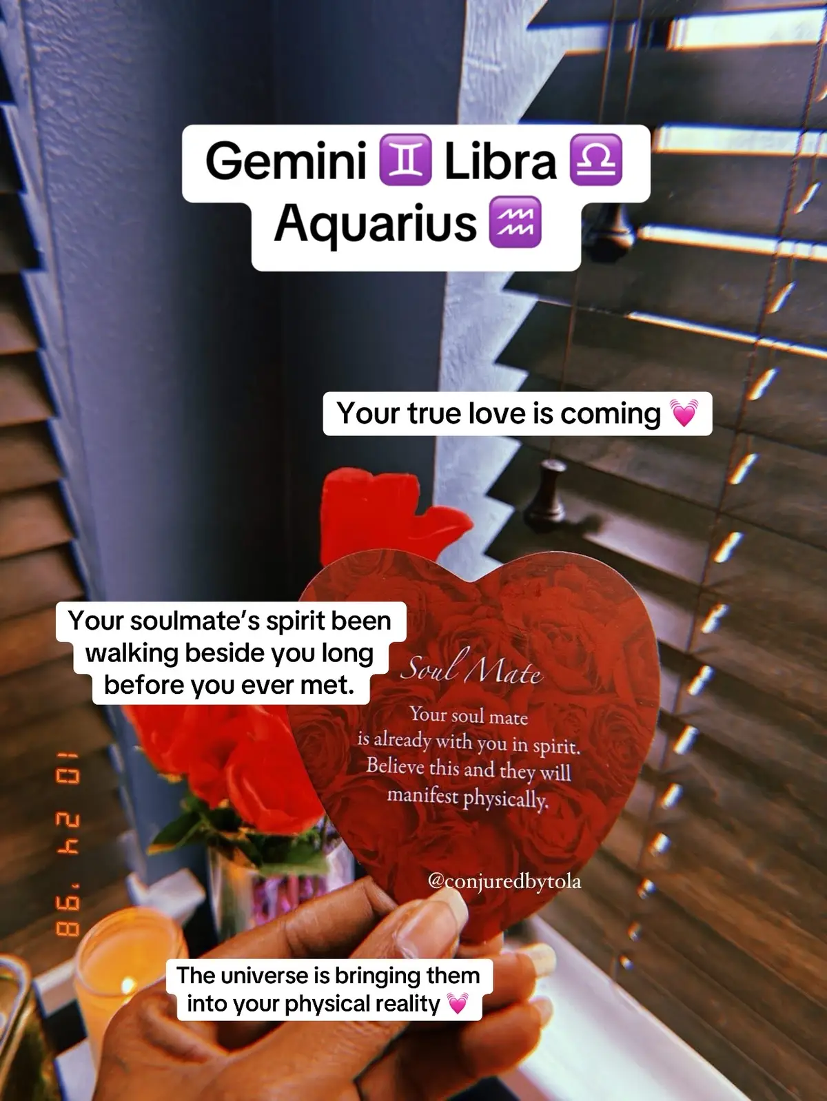 #Gemini #Libra #Aquarius Your soulmate’s spirit been walking beside you long before you ever met. The universe is bringing them into your physical reality 💓 #soulmate #messageoftheday 