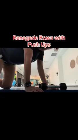 earned a new level of torture my strength coach enjoys putting me through…. Renegade Rows w Push ups.  I get my form isn’t perfect and 5 pound DBs are weakling level, but considering I couldn’t do any a few weeks ago and I did 4 x 8 today, I’m kinda proud! #fyp #renegaderowwithpushup 