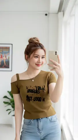 Áo nữ BORIP COTTON lệch vai cá tính ##thoitrangnu #riviewquanao #shorttrang #ao #aothun 