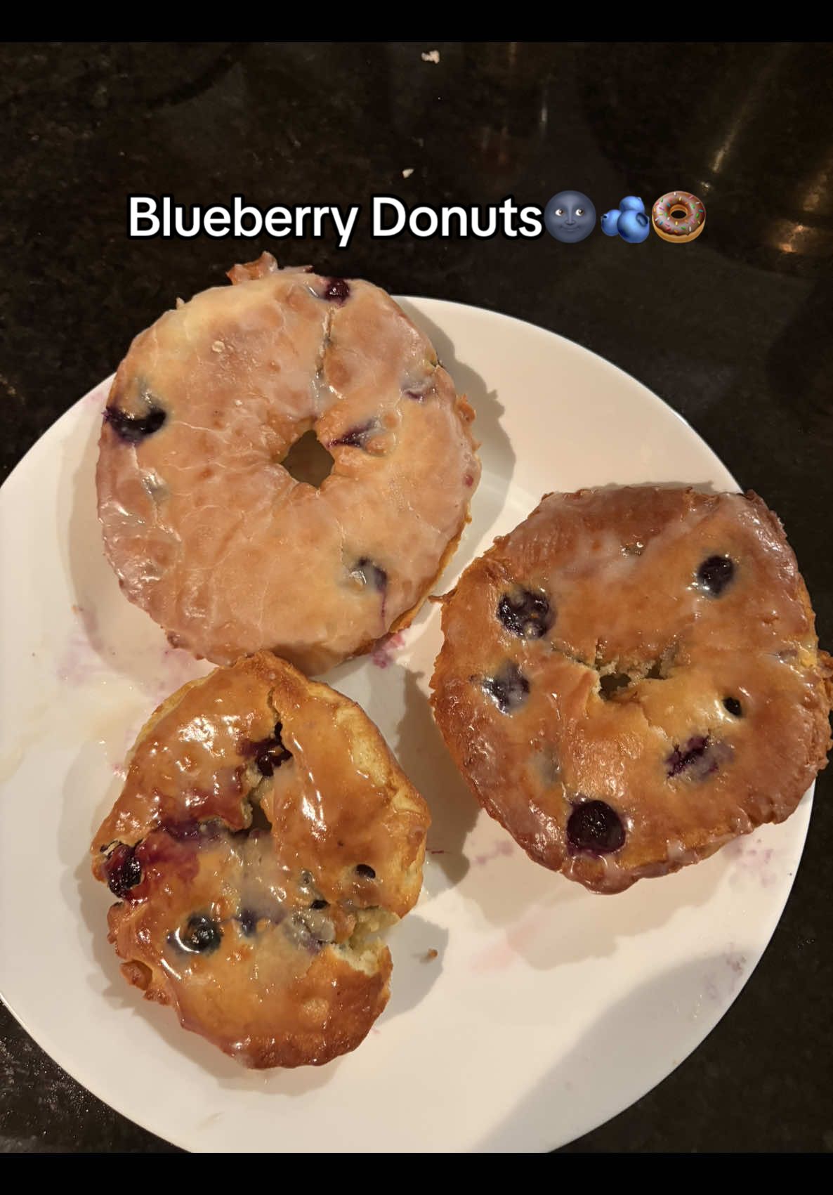 🍩 Air Fryer Blueberry Donuts Yields: 8–10 donuts Prep Time: 15 min Cook Time: 10–12 min per batch ⸻ 🧂 Ingredients For the donuts: 	•	1 cup all-purpose flour 	•	1 tsp baking powder 	•	¼ tsp baking soda 	•	¼ tsp salt 	•	⅓ cup granulated sugar 	•	¼ cup milk (any kind) 	•	¼ cup Greek yogurt or sour cream 	•	2 tbsp melted butter (plus a little for brushing) 	•	1 large egg 	•	1 tsp vanilla extract 	•	½ cup fresh or frozen blueberries (if frozen, don’t thaw) Da glaze: 	•	½ cup powdered sugar 	•	1 tbsp milk (adjust for texture) 	•	¼ tsp vanilla extract 	•	Optional: a few mashed blueberries for color and flavor #baking #kobe #kanye #donuts #foodietok 