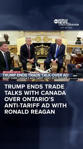 Pres. Trump has cut off trade talks with #Canada, infuriated by an anti-tariff ad airing in Canada that features former Pres. Reagan. Elizabeth Schulze has details as a new report shows #inflation increased 3% from last year — the fastest pace since January. #WorldNewsTonight #traiffs #economy