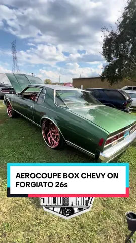 Aerocoupe Box Chevy Caprice on staggered rose gold @forgiato @wheels with the matching steering wheel backed by a set of @wilwooddiscbrakes  ——— #SolidWhipz #2RoadsCarshow #Forgiato #Wilwood #Chevrolet   @FORGIATO @