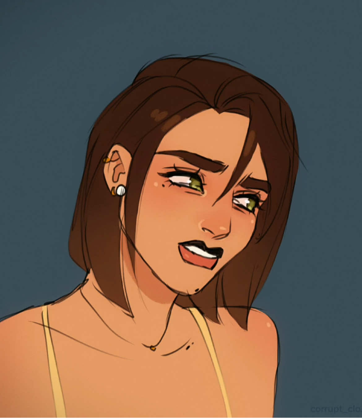 only one who feels obligated not to leave her small hometown even after her friends are gone. #art#oc#digital#fyp#foryoupage