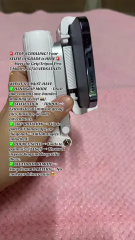 ⚠️ WARNING: This Grip Tripod will MAKE YOUR FEED GO VIRAL ⚠️ 📸 3 MODES. 360° FLEX. PERFECT SHOTS EVERY TIME 📸 BREAKING IT DOWN: ✅ HANDGRIP MODE → Pro-level control for vlogs, reels, or candid moments. ✅ TRIPOD MODE → Stable AF for timelapses, unboxings, or OOTDs 👗. ✅ ADJUSTABLE LENGTH → 220mm to 365mm → From close-ups to wide scenic shots 🌄. ✅ 10M REMOTE → No strangers, no timers → Just YOU and your ✨main character energy✨. ✅ ULTRA-LIGHTWEIGHT → Lighter than your AirPods → Throw it in your pocket and GO! HIDDEN GEMS: 🔹 Multi-Angle Bracket → Attach ring lights, mics, or action cams (yes, it’s that versatile!). 🔹 360° Rotation → Tilt, flip, spin → Your phone becomes a cinematic tool 🎥. PERFECT FOR: • Solo travelers 🌍 | Influencers 📱 | Gym selfie queens 💪 | Family pic chaos 👨👩👧👦 🔥 SWIPE TO GRAB → Your 2024 glow-up starts HERE! 🔥 🔗 LINK IN BIO → Limited stock alert! ⏳ #SelfieStickMagic #TravelGadgets #ContentCreatorLife #BluetoothRemote Tag your photo twin → Split the cost, double the fun! 👯♂️