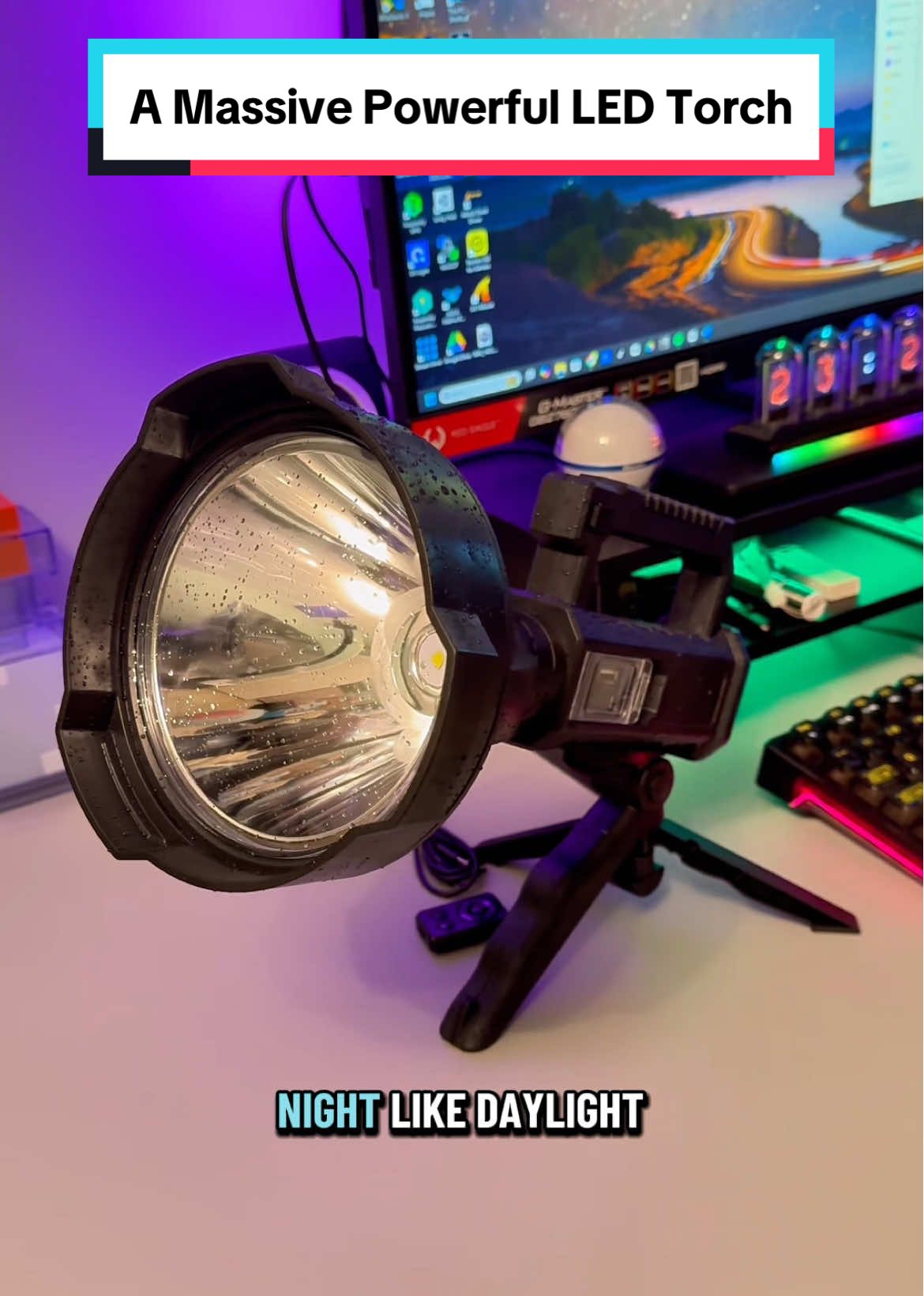 Portable High Powered LED Torch. #torch #flashlight #TikTokShop #tiktokmademebuyit #spotlight