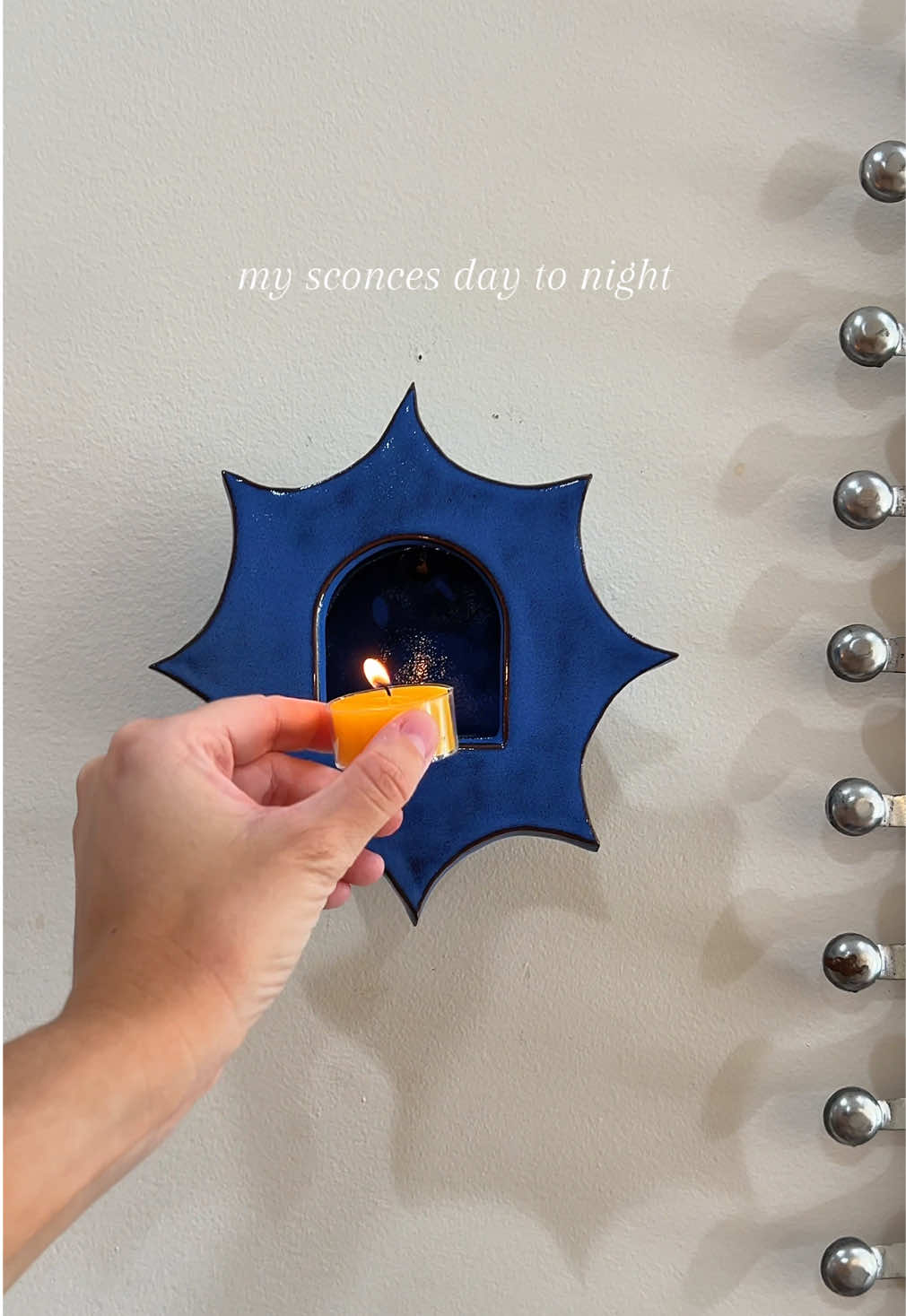 my favorite little day-to-night transformation⭐️💙 #wallart #walldecor #homedecor #ceramics #whimsical 