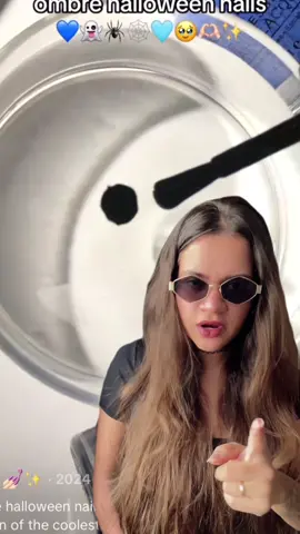 Unhas de Halloween 👻  Técnica do Perfume, esse eu AMEI! 😱🖤 _ #unhasdecoradas #unhasnaturais #unhas #manicure #esmalte 