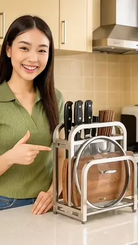 Kệ để dao thớt, vung nồi đa năng nhỏ gọn, tiện lợi #kedanang  #giadung  #xuhuong 