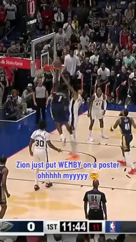 ZION PUT WEMBY ON A POSTER??? An opening throwdown and-1?!? 😱 Zion Williamson came READY this season 🙂‍↔️ #NBA #zionwilliamson #wembanyama #posterdunk #espn