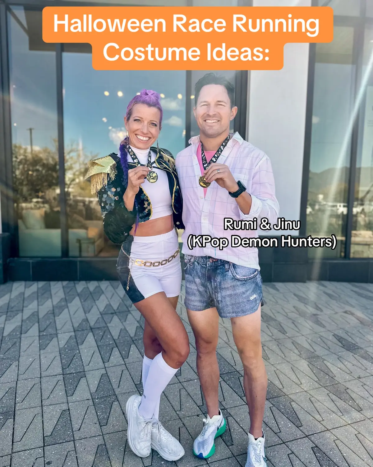 Need ideas for your Halloween 5K or half marathon? I’ve got you. 🤗 Here’s a roundup of some of the Halloween running costumes I’ve done over the years! Some super simple (wear black & grab a witch hat) and some super time-consuming (I’m looking at you, Rumi & the TTPD dress 😂). All so much fun!!! #5k #runtok #halloween #couplescostume #runner @KPop Demon Hunters Netflix @Taylor Nation 