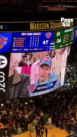 Michael J. Fox is in the house for Knicks vs Celtics at MSG 🧡💙