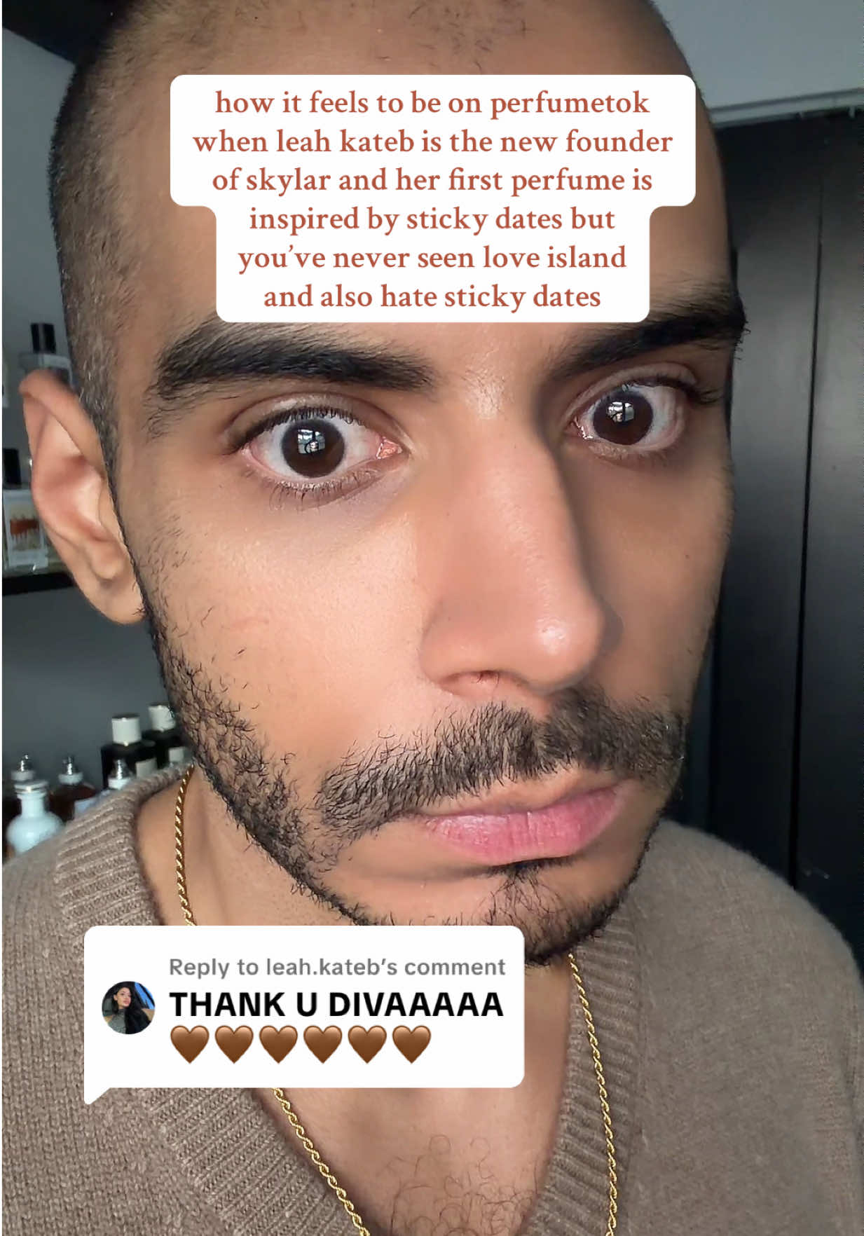 Replying to @leah.kateb for the record i liked the perfume LOL but perhaps i should finally watch love island 😅 #perfumes #leahkateb #gourmandperfume #perfumetok 