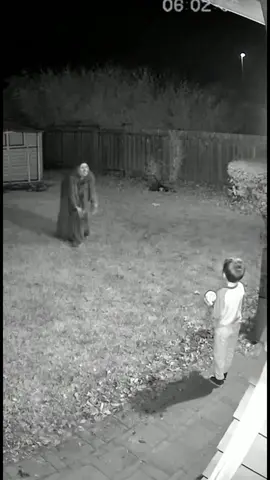 This witch won’t stop bothering my family 😭 #ringcamera #scary #sora #funnyanimals #caughtoncamera 