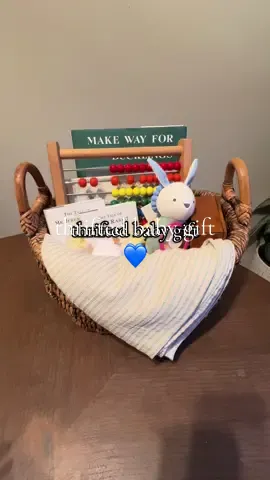 She absolutely loved her thrifted gift 🥰 it felt like a treasure hunt for me so it was SO FUN! all together this gift (aside from the gift card) was about $20! #thrift #thrifted #thriftedfinds #babygift #thrifty 