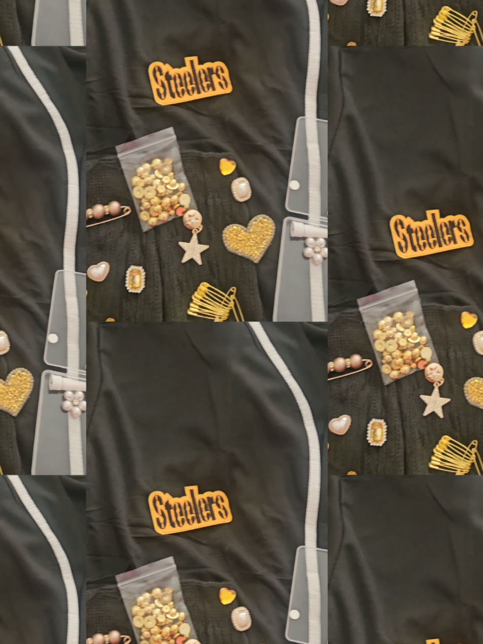 Steelers but make it fashion! 🔥🏈💛🖤  I popped out to Rep Ya Squad brunch with @Vegas Pop Out Squad lookin' good & actin' bad! 💃🏾🤸🏾‍♀️ Jersey, charms, patches, socks from @Amazon  Skirt from @Rainbow Shops  #creatorsearchinsights #steelers #DIY #fashion #beauty 