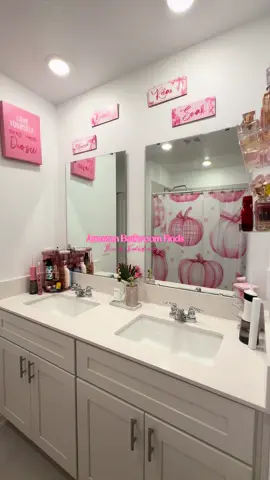 amazon has never failed me 😍 #amazonhome #bathroomfinds #pinkbathroom #homedecor #bathroomdecor 