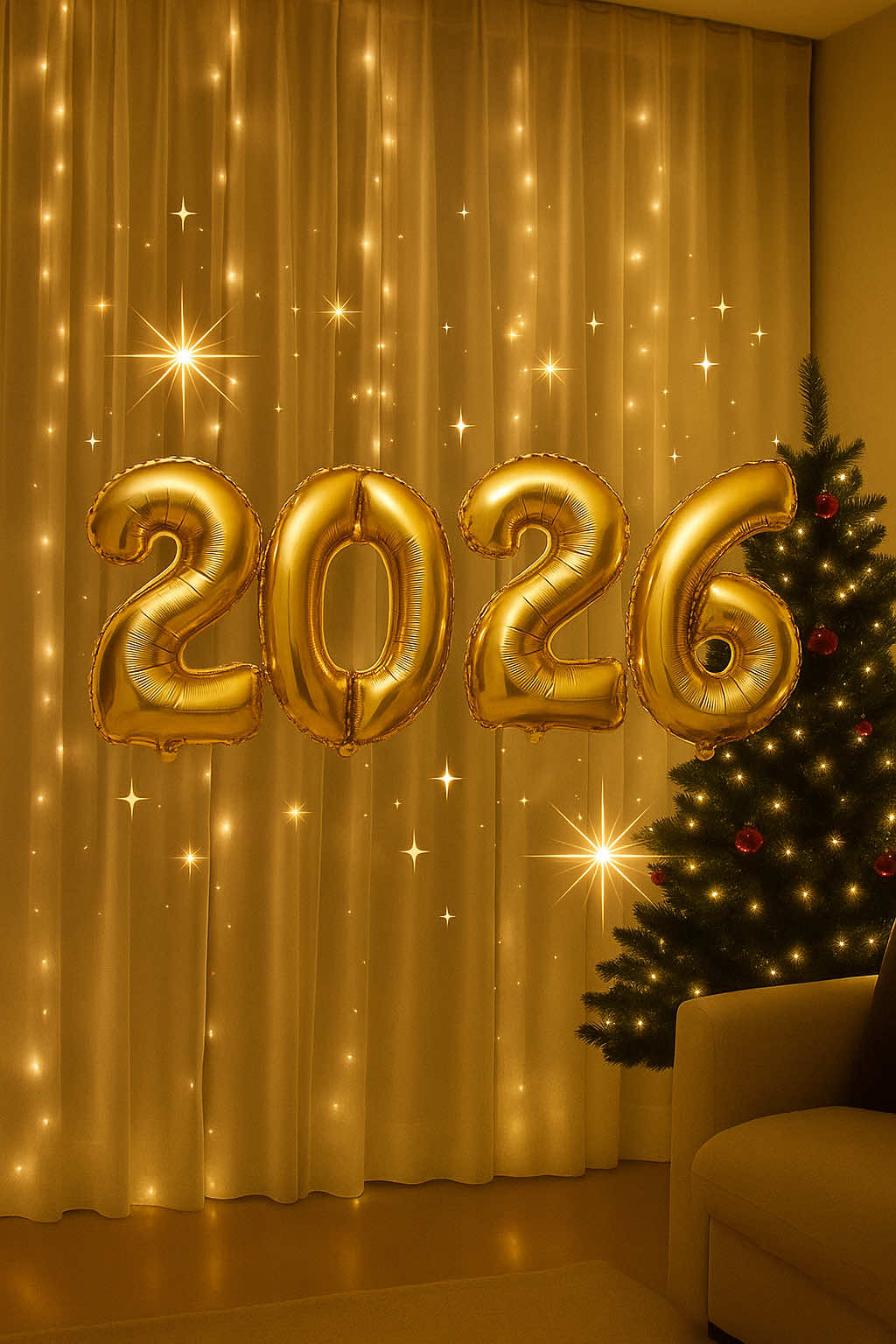 Balão metalizado números 2026 decoração para o seu ano novo ✨🥳 #balao #anonovo #festa #reveillon 