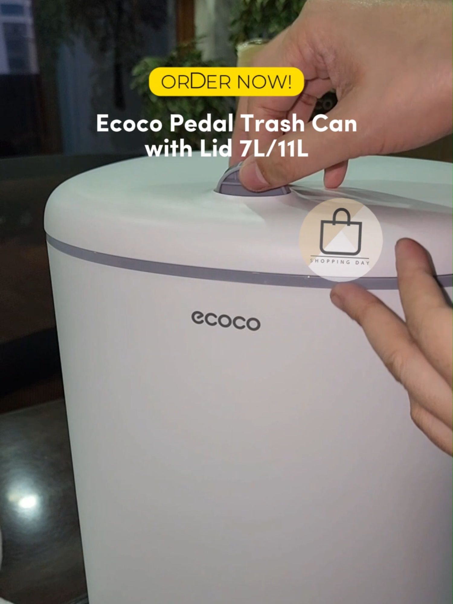 Ecoco Pedal Trash Can with Lid 7L/11L #Ecoco #EcocoTrashCan #ModernTrashCan #MinimalistStyle #CleanLiving