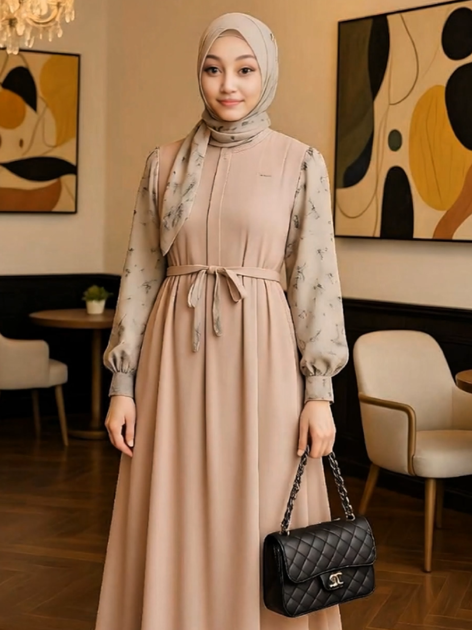 (FREE HIJAB) ZASKIA DRESS GAMIS WANITA  #gamislebaran #gamis #gamisviral #gamismurah 