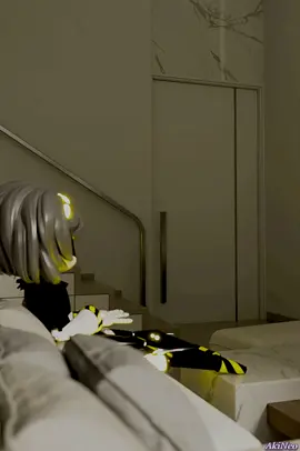 The door is double her height right now //Murder Drones// Cre: AkiNeoANIM on Yt #murderdrone #murderdronesv #murderdronesuzidoorman #3danimation 