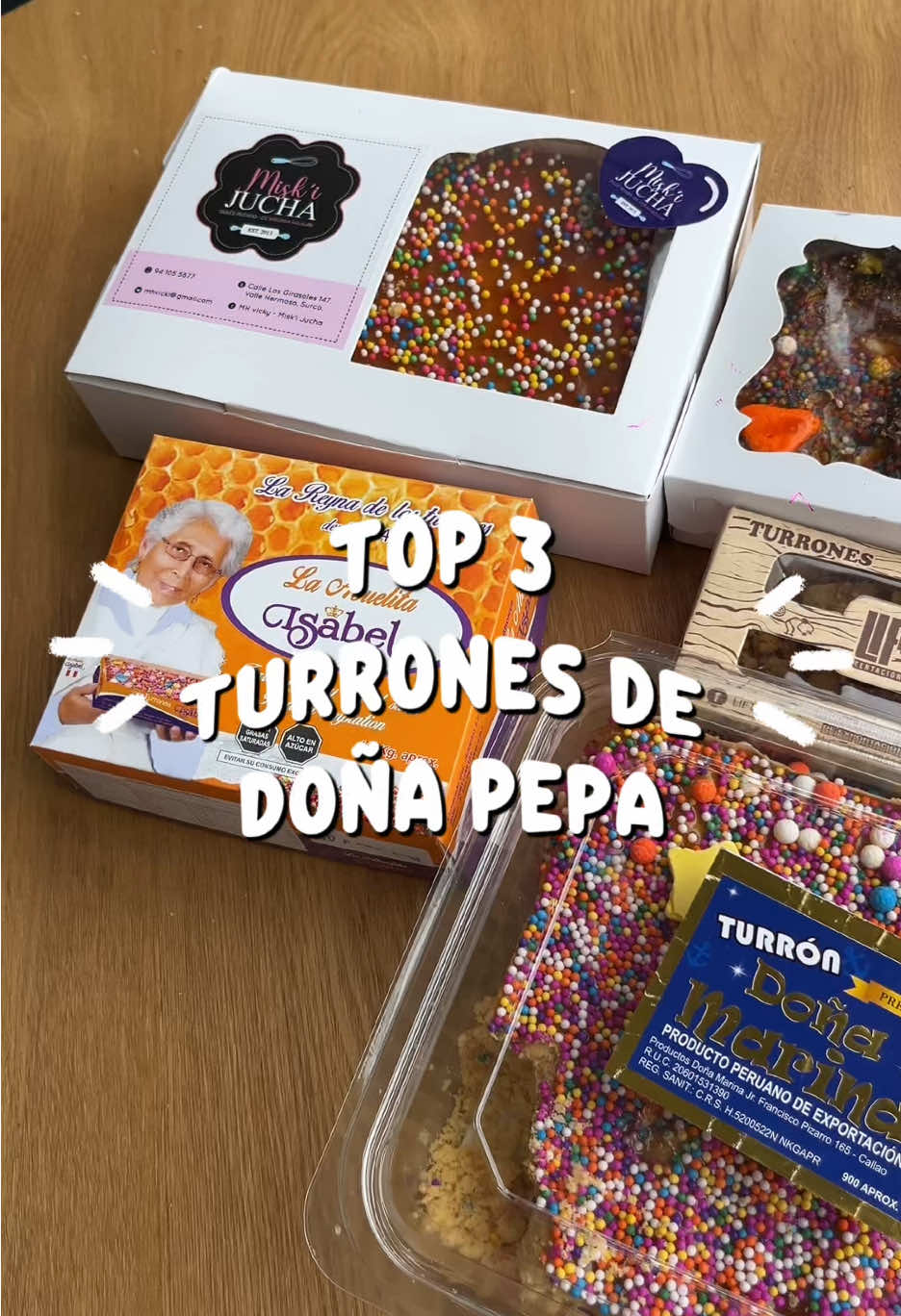 Mi top 3 de #turrones 💖😋 3. @Turrones Calderón @Turrones D miel y @La Abuelita Isabel 👵  2. @MiskiJucha @pilarysusdulcesdecasa  1. @Benapastel  #turrones #turronholic #turrondedoñapepa #peru 