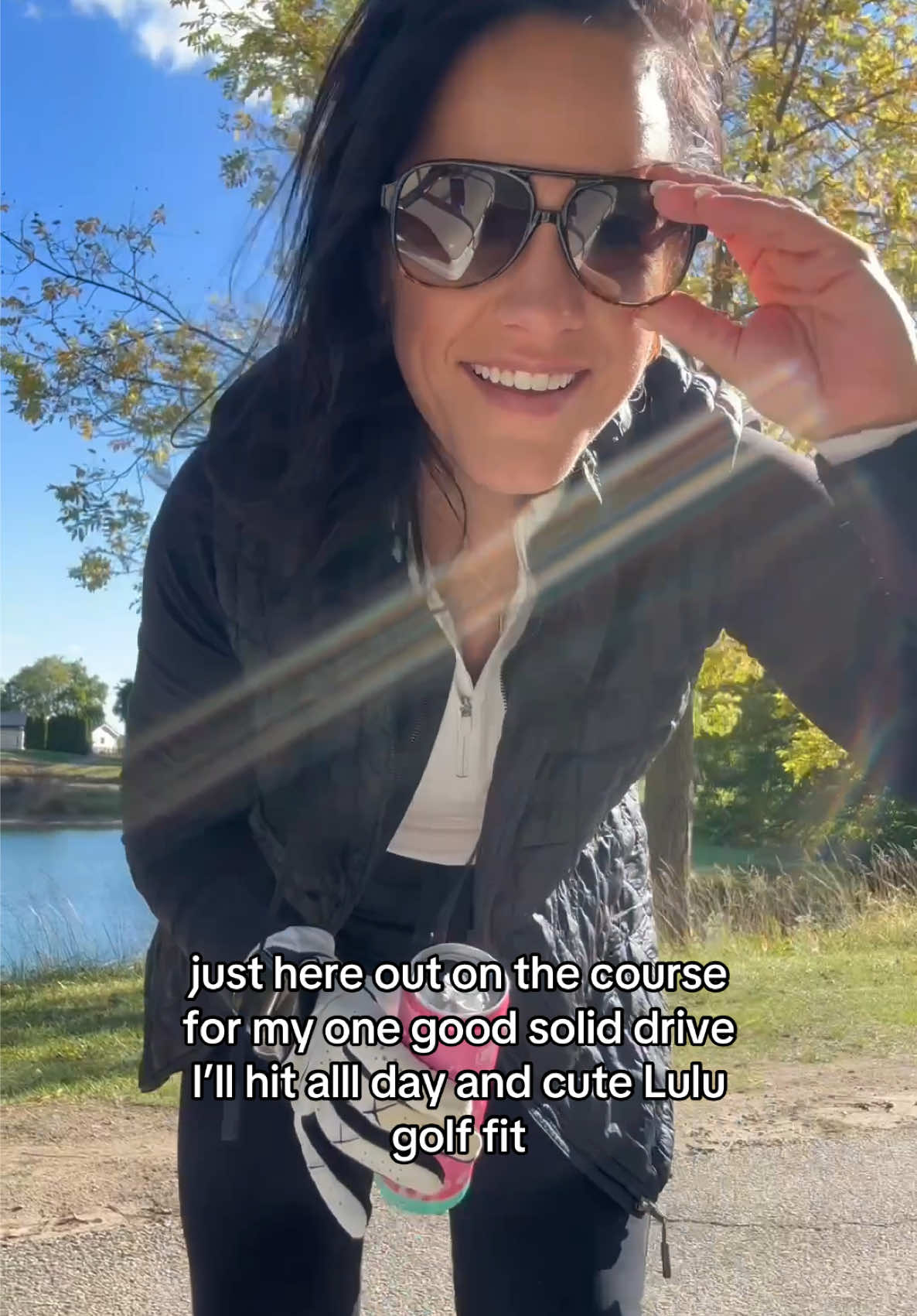 Accompanied with @Alani Nutrition, and pink themed clubs, balls and tees  #golffit #fallgolf #lulu #golfinglife 