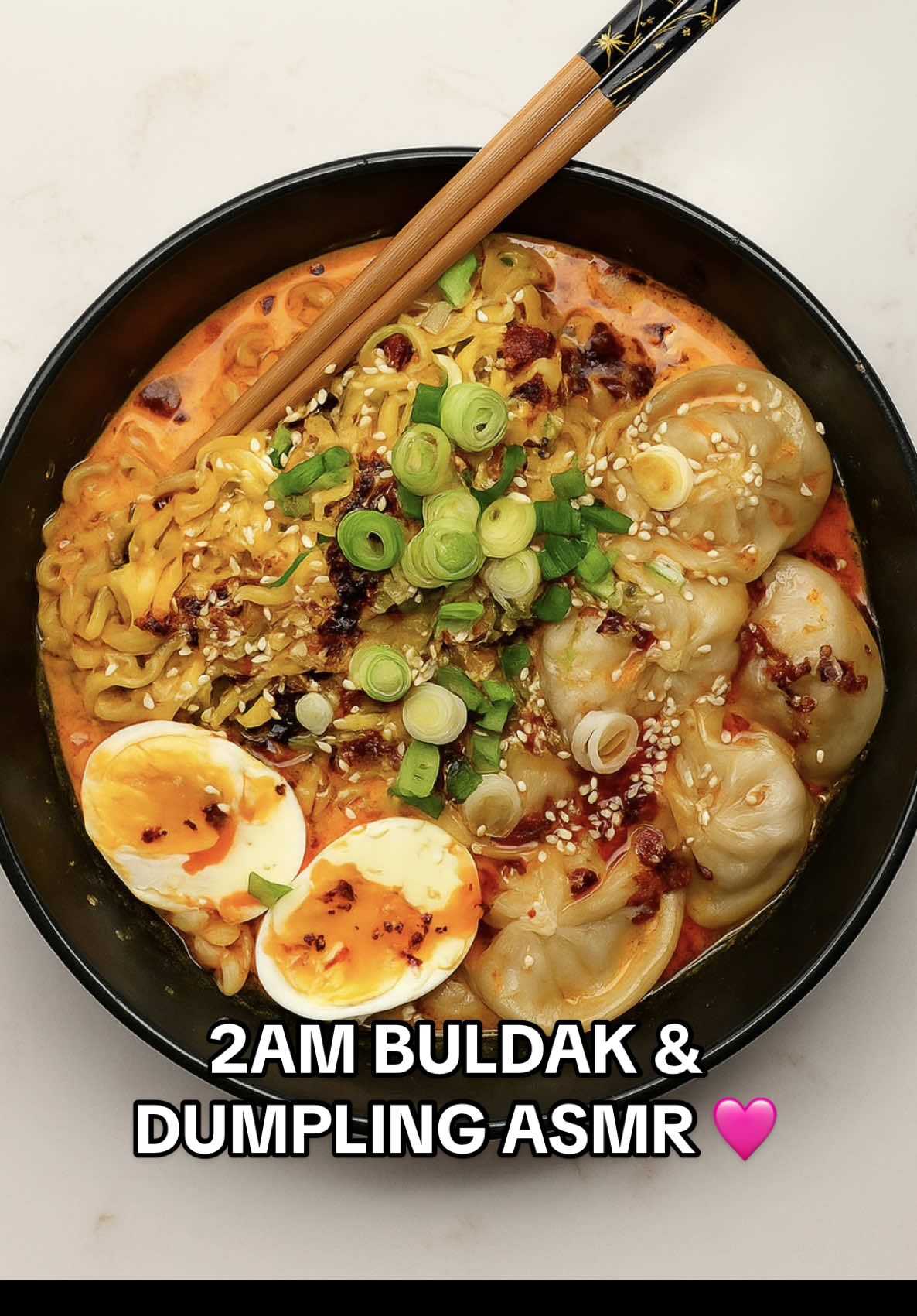 2am Buldak Carbonara & Soup Dumpling ASMR 🍜🩷 What should I add next?  #fypシ #buldak #asmr #Foodie #cooking 