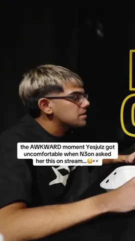 the AWKWARD moment Yesjulz got uncomfortable when N3on asked her this on stream…😳👀 #n3on #fyp 