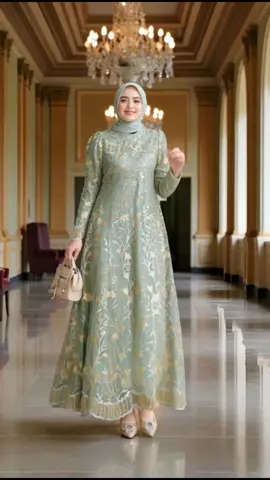 RAISHA-Adiba Gaun Kondangan Mewah, Dress Pesta Untuk Wanita Muslim Bahan Full Tile Bordir Brokat Depan Belakang + Puring Hyget Untuk Kondangan, Lamaran, Lebaran, Akad Nikah dan Wisuda. #promomakangajian #trending #gamis #brokat #bordir 