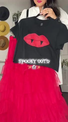 GUILTY- I rewatch my videos. But, I’m not looking at myself. I’m admiring the way the lace peeks out of this  cropped tee 🤩🖤✨ Year round me is happy.  Red + Black + White is one of my favorite color palettes to work with! #TheHouseOfGentry #altfashioninspo #darkfeminine 