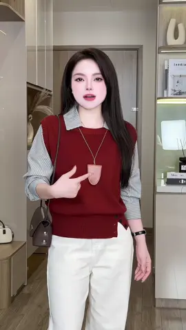 Áo len phối sơ mi kẻ xinh xỉu gió mùa về diện ưng lun . Áo này diện vừa chất vừa sang nữa😉    #thuntam #aothunnu #aolennu #aolen #aosomi