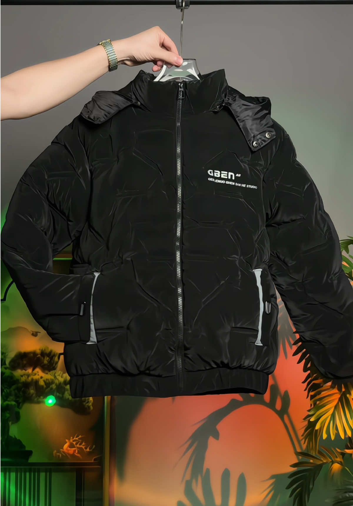 Áo khoác nam, áo khoác phao nam bóng mũ lông in chữ mùa đông #aokhoacnam #aophaonam #aophao #thoitrangnam #xuhuong 