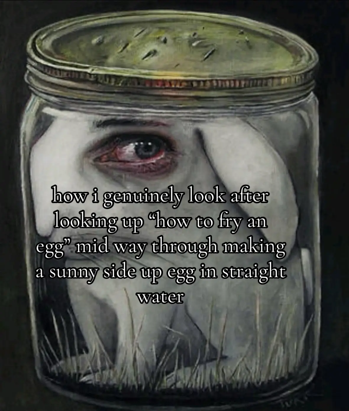 🤔 Creative thoughts expressed: I felt strange while cooking this egg. 🎨 Color palette used: egg color ✍️ Technique for the painting: water ✨ Personal reflections: I should use oil instead of water when frying an egg 🍳 Egg frying tips: use oil 🤩 Favorite part of work: when the lid started making cracking sounds and it scared me 🍽️ Improvements for next time: oil I just wanted an egg on my Indomie. #slimetok #egg #funny #slideshow #giftok 
