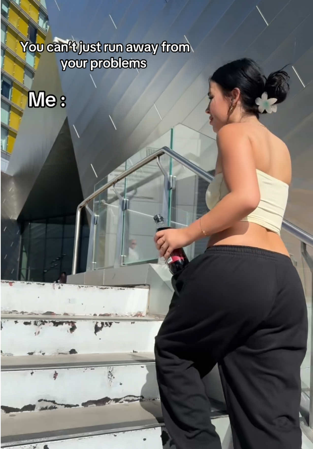 You can run away from your problems if you’re fast enough. Let’s invest in treadmills guys. #trending #foryou #vegas