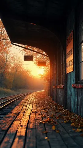 echoes of time.. #nostalgicvibes #autumnaesthetic #sunsetmemories #lonelystation #cinematicscene 