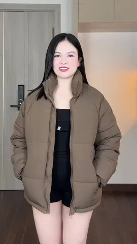 Áo Khoác Phao Suông lót lông