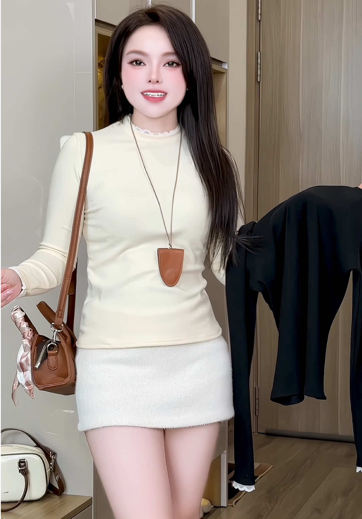 Áo giữ nhiệt lông thỏ cổ 3p phối cổ ren vừa đẹp vừa trẻ trung vừa nhẹ nhàng mặc bên trong áo khoác xinh xỉu   #aothuntam   #aolennu #aolentam #aolenco3phan #aolen