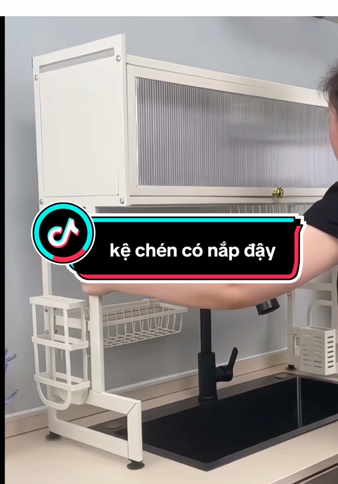 kệ chén có nắp đậy  , đặt trên bồn rửa #kedechenbatconapday #kedechenbattrenbonruabat #kedechenbat #kedechendia #kenhabep 