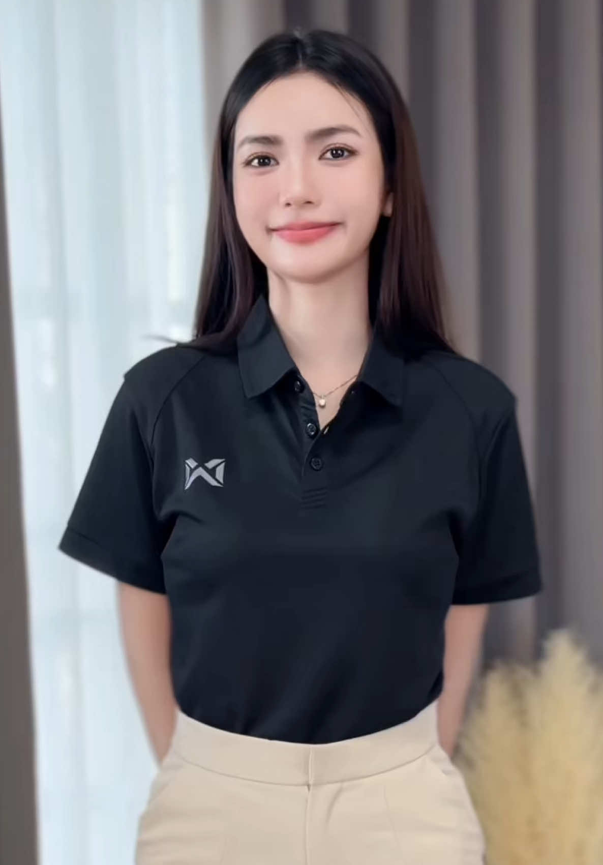 เสื้อโปโล แบรนด์วอริกซ์ สีดำ ทรงตรง ใส่ได้ทั้งชายและหญิง  ##เสื้อโปโลwarrix #เ#เสื้อโปโลสีดํา#เ#เสื้อคอปกสีดํา#w#warrix#w#warrixthailand